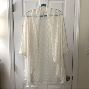 Melissa McCarthy for Seven7 sheer blouse heart cardigan sz L